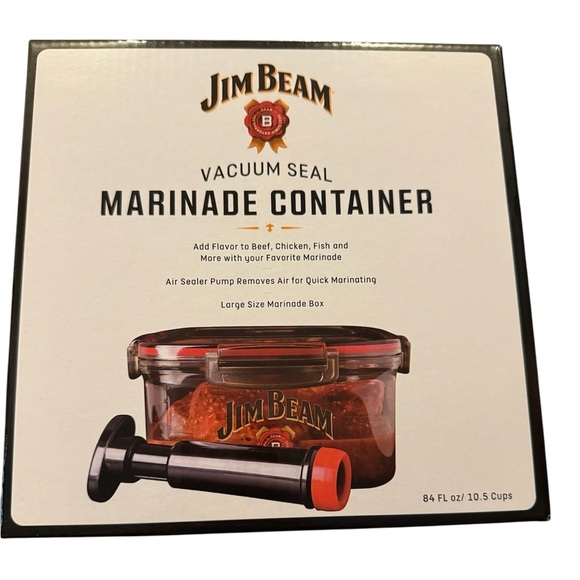 Jim Beam Black and Red Vacuum Seal Marinade Container - Picture 1 of 5